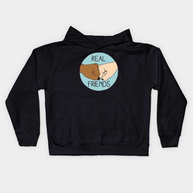 Real Friends Fist Bump Kids Hoodie by Uqhkenzie